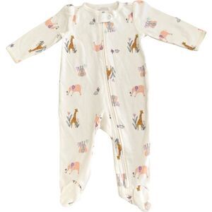 Carter’s Baby Jungle Animal Pattern Print 100% Cotton One Piece Footie. 6 Months